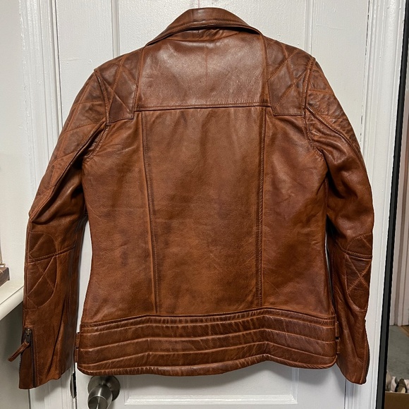 Real Leather Jacket Front Full Zipper - Picture 2 of 4